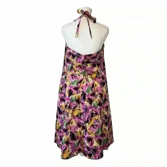 Vicky Tiel. NEW  Bright Floral Halter Fit & Flare Sundress.  Size Large - Picture 3 of 14
